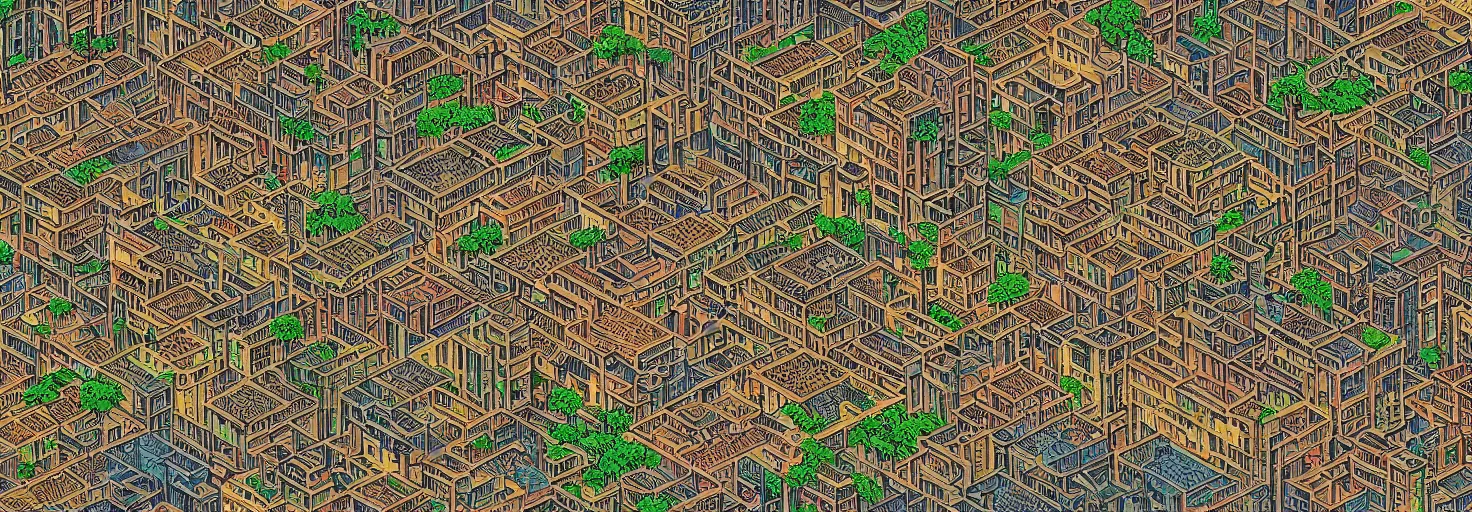 Prompt: axonomotetric view of a pixelart of Kowloon Walled City ,very detailed citycape at night, realistic, imaginfx, artstation, pintrerest, ukiuo-e and studio ghilbi style, /r/pixelart, gumroad,