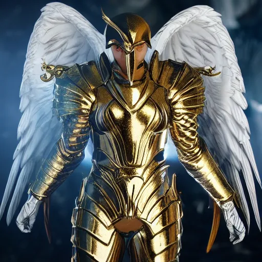 Prompt: a photo of 8k ultra realistic archangel, full body, diablo, intricate white and gold armor, sword, ornate, cinematic lighting, trending on artstation, 4k, hyperrealistic, focused, high details, unreal engine 5, cinematic