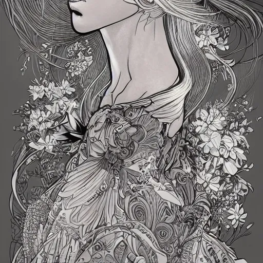 Image similar to the most ridiculously beautiful and elegant and cute woman ever imaginable, an ultrafine detailed illustration by james jean, final fantasy, intricate linework, bright colors, behance contest winner, vanitas, angular, altermodern, unreal engine 5 highly rendered, global illumination, radiant light, detailed and intricate environment