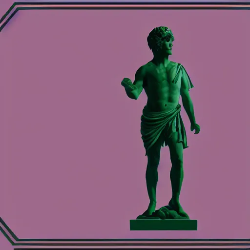 Roman statue in vaporwave style, geometric vector, Stable Diffusion