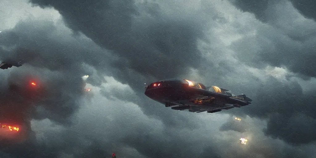 Prompt: screenshot from a renaissance airship cyberpunk cinematic masterpiece, flying buildings shattering in gale force winds, debris, hurricane tornado mist hail debris flying lightning, fps, cinematography, photo, photography, 4 k, by greg rutkowski, roger deakins