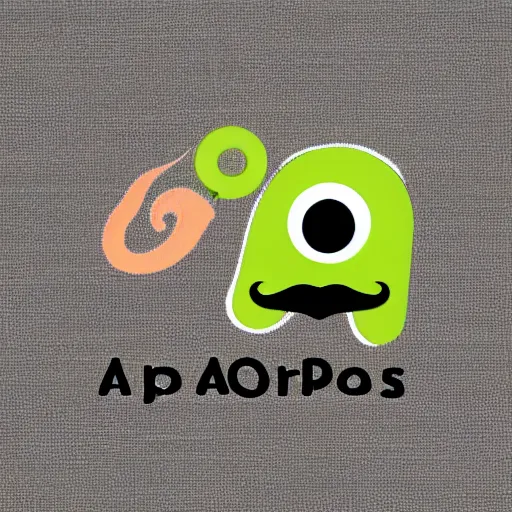 Prompt: App logo with a cute small squid with a moustache