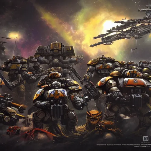 Image similar to galactic warfare, warhammer 40k art, artstation sci-fi