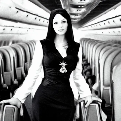 Prompt: arwen evenstar as an airline hostess