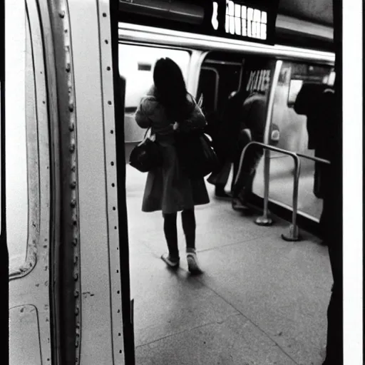 Image similar to “ girl reading a book in the new york city subway, photograph by henri cartier - bresson ”