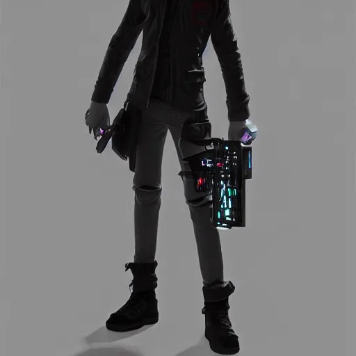 Image similar to RPG character concept art, cyberpunk musician wearing holographic headset interface, in the style of Jamie Hewlett Hiroya Oku Riyoko Ikeda, 3d render, artstation trending, 8k, octane render, photorealistic, sharp detail, manga, black and white