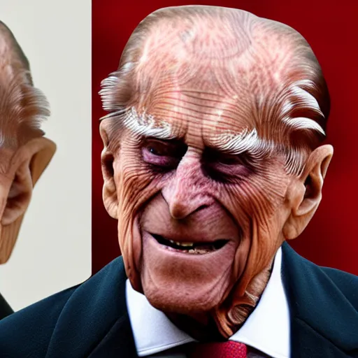 Image similar to prince philip meets kanye west