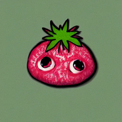 Image similar to strawberry creature with multiple eyes