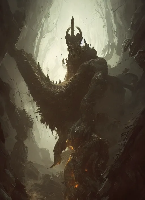 Image similar to the ancient demon of guile, greg rutkowski, 8 k, shallow depth of field, intricate detail, concept art, masterpiece