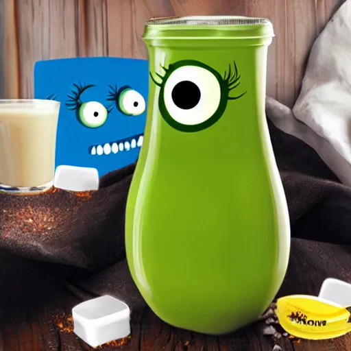 Image similar to Monster from potato drink milk