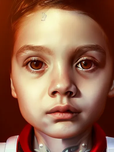 Prompt: a stunning portrait of a bionic kid from 2 0 7 0 s, ultra detail, professional digital art, master study, trending on artstation