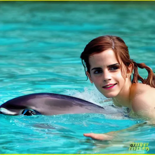 Image similar to emma watson Swim with Dolphins