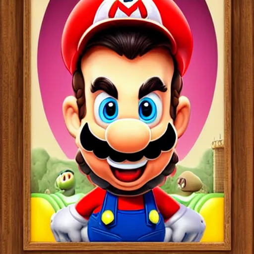 Image similar to super mario portrait, Pixar style, by Tristan Eaton Stanley Artgerm and Tom Bagshaw.