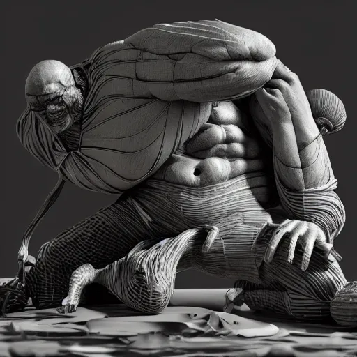Image similar to full moon, figurines, travel, tilt shift, style of 3 d daz, occlusion, white clay, style of dave mckean, style of shuzo oshimi, style of will eisner, full of color, on white, smooth, thin sharp lines, detailed, octane render