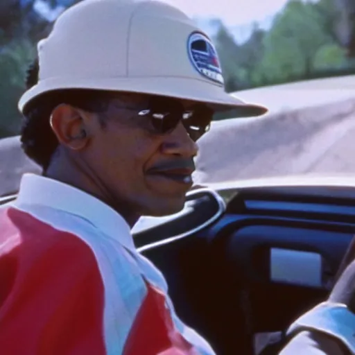 Prompt: 80s film of obama in a hotrod, 8k, ultra hd