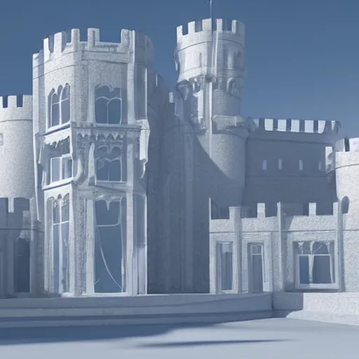 Image similar to Photo of a beautiful castle made of Ice designed by Zaha Hadid HD photorealistic