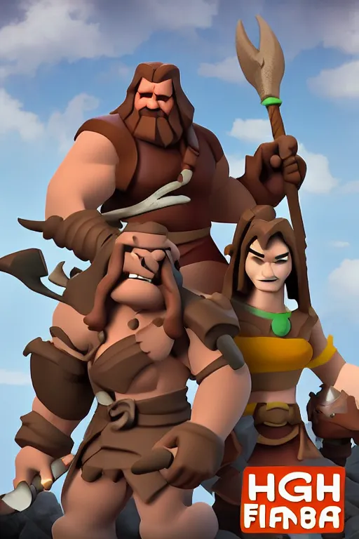 Prompt: high fantasy barbarian, disney infinity style