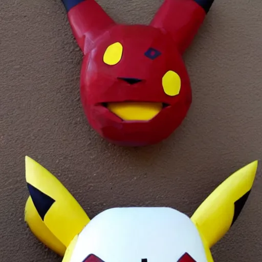 Image similar to Pikachu Sculpture made out of tock