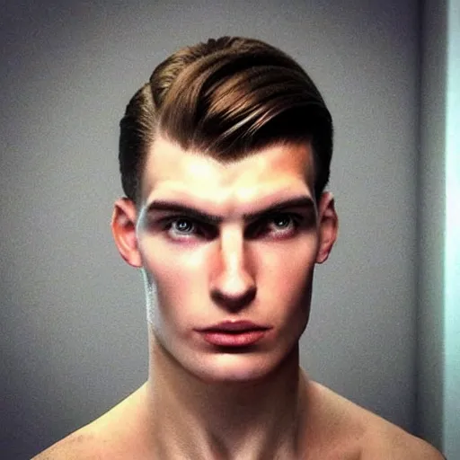 Prompt: “a realistic detailed photo of a guy who is an attractive humanoid who is half robot and half humanoid, who is a male android, Max Verstappen, shiny skin, posing like a statue, blank stare”