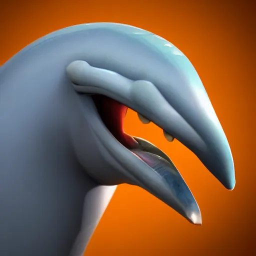 Prompt: anthropomorphic bottlenose dolphin headshot profile picture, bulbous snout, commission on FurAffinity, unreal engine