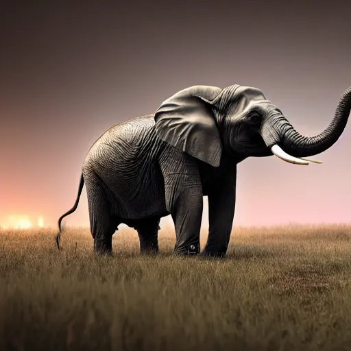 Prompt: elephant - with - snake - head - accurate - proportions, 4 k, photorealistic, nature - photography, high - resolution, octane - render