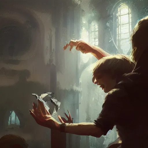 Image similar to clap your hands by greg rutkowski, magic