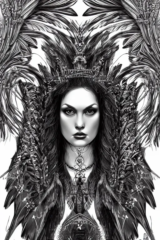 Image similar to queen of the harpies, symmetrical, highly detailed, digital art, sharp focus, trending on art station