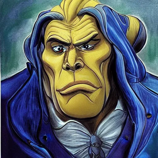 Prompt: painting of vincent from beauty and the beast, ron perlman, beautiful, detailed