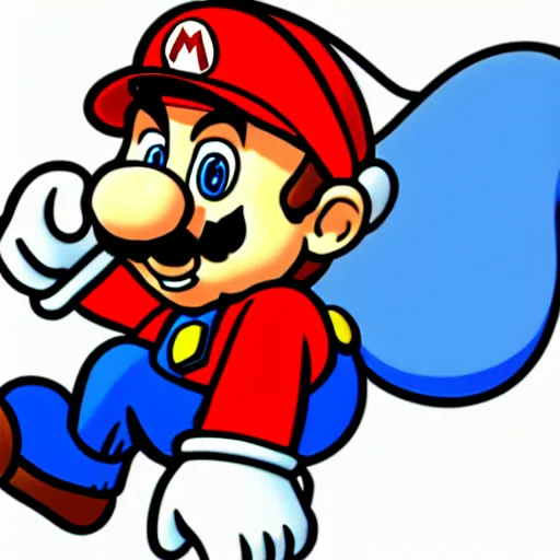Image similar to Mario as a smurf, clipart, wide view