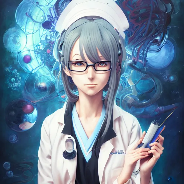 Her name is Akeno_Nanami is a picture you see here she is a scientist Tall  women Cute cute