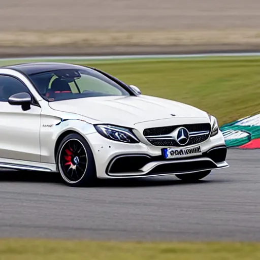 Image similar to a 2 0 1 6 mercedes - amg c 6 3 s coupe driving on a race track