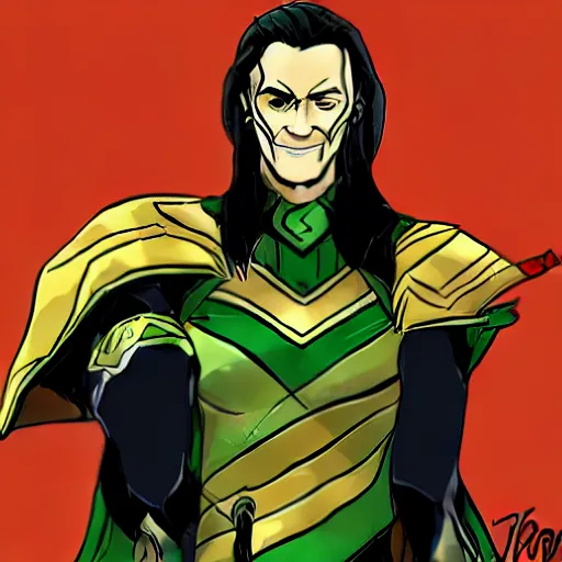Prompt: loki from marvel in borderlands style