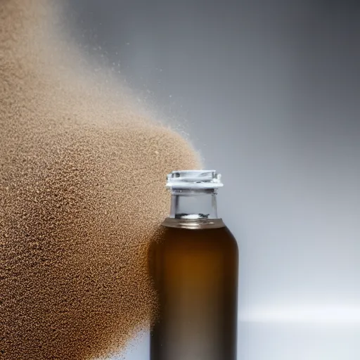 Image similar to closeup studio photograph of a sandstorm in a bottle