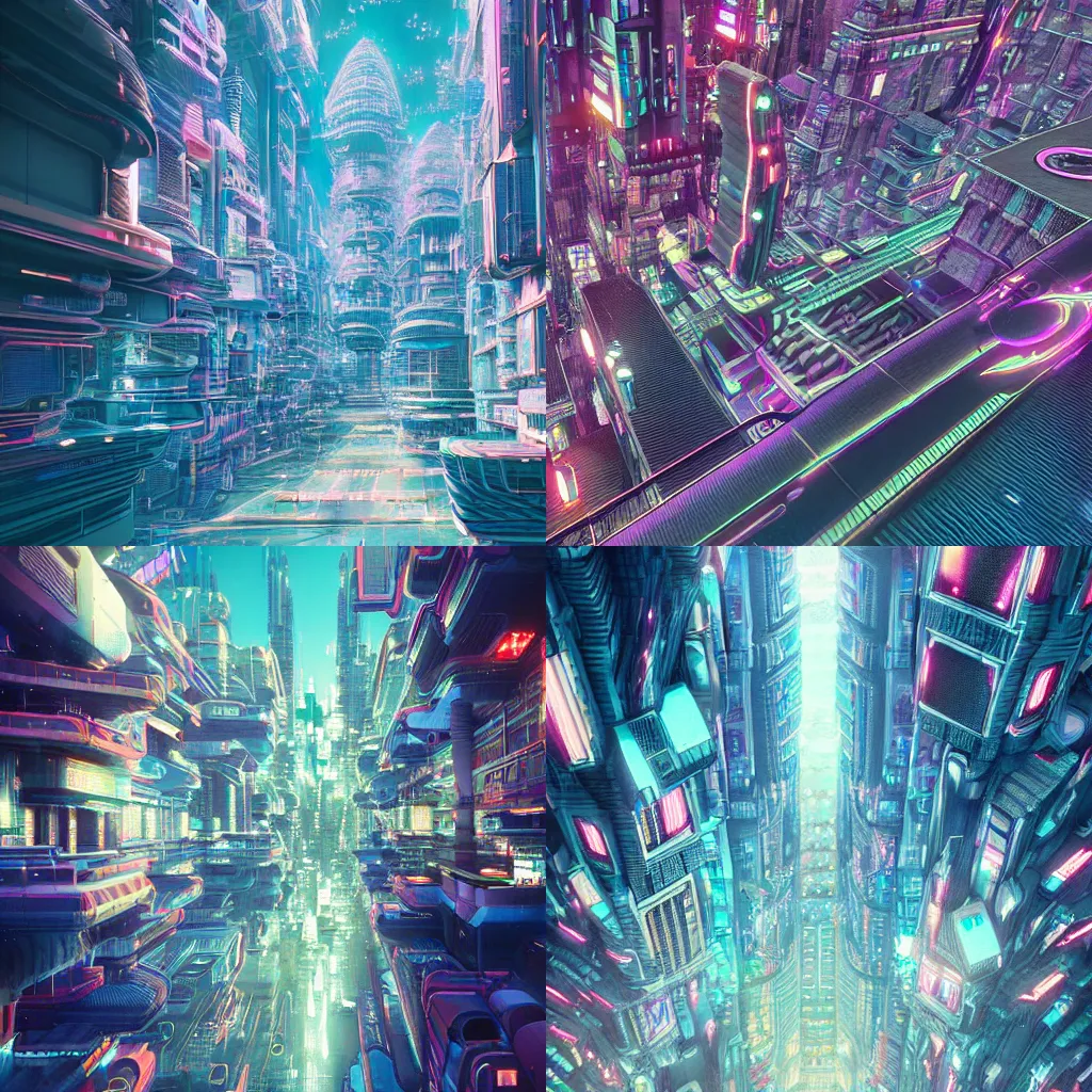 Prompt: a beautiful ultradetailed and ultrasharp 80s anime futuristic city scene, intricate details, sense of space, detailed, trippy, dope , rendered in unreal engine by beeple, by victo ngai