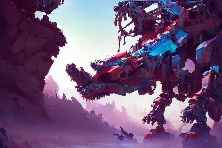 Image similar to sawtooth machine mecha animal beast robot of horizon forbidden west horizon zero dawn bioluminiscence, behance hd by jesper ejsing, by rhads, makoto shinkai and lois van baarle, ilya kuvshinov, rossdraws global illumination