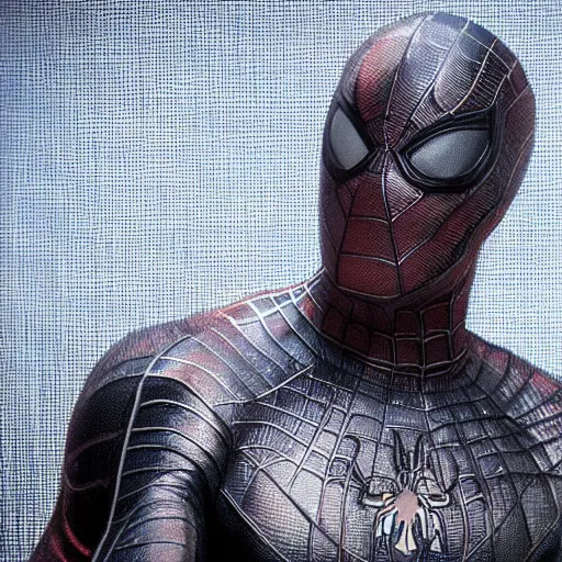 Image similar to ryan reynolds as a black and blue suit spider - man, cinematic, volumetric lighting, f 8 aperture, cinematic eastman 5 3 8 4 film, photorealistic