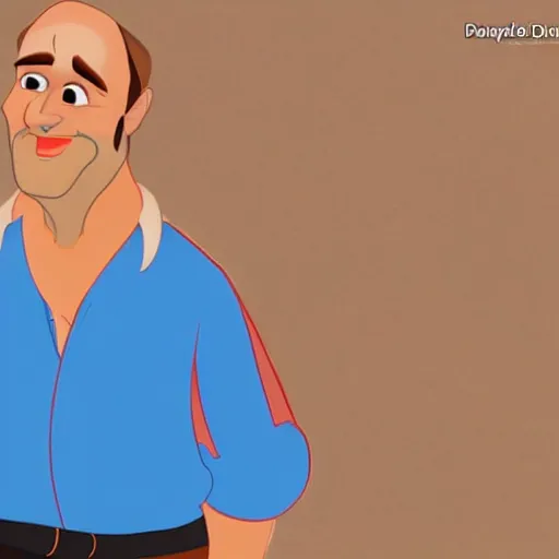 Prompt: phil collins in the style of disney animation