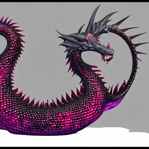 Image similar to a dragon whose scales are made out of rubies and diamonds, unreal engine, artstation