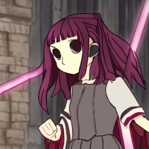 Prompt: still of Arya stark in Puella magi madoka Magica