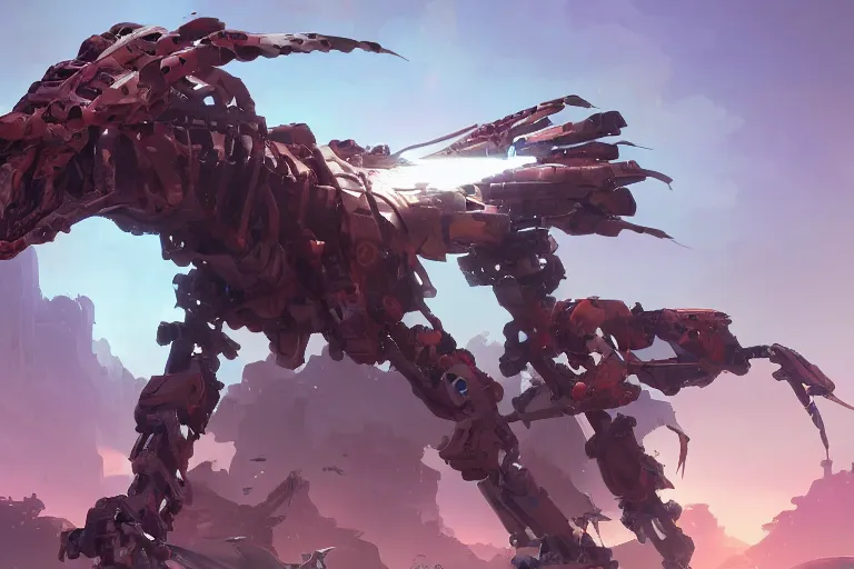 Image similar to longleg machine mecha animal beast robot of horizon forbidden west horizon zero dawn bioluminiscence, behance hd by jesper ejsing, by rhads, makoto shinkai and lois van baarle, ilya kuvshinov, rossdraws global illumination