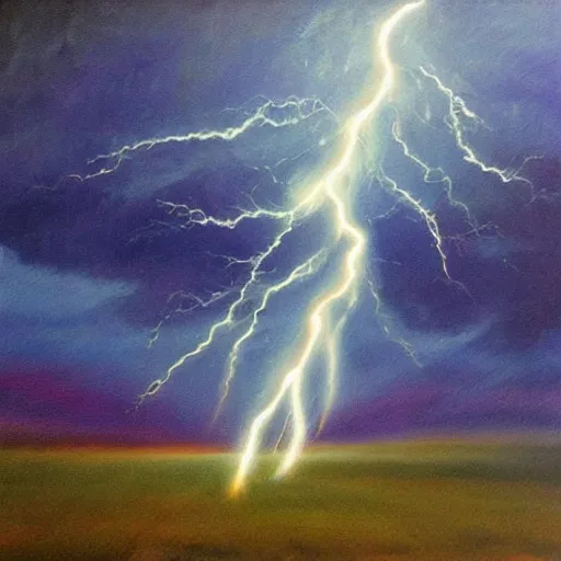 Prompt: “lightning tornado oil panting”