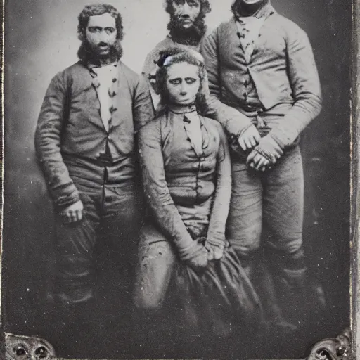 Image similar to tintype old picture of 1 8 0 0 s alien tech hunters