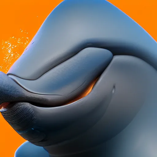 Image similar to speculative fiction art, bust profile picture of a male robotic anthro bottlenose dolphin, visor covering eyes, rounded beak, commission on furaffinity, cgsociety, octane render, subnautica