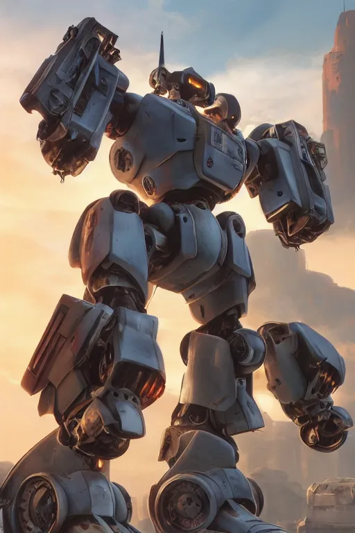 Image similar to mechwarrior 5 : mercenaries mech megaman transformer robot boss tank engine game octane render, 4 k, hd 2 0 2 2 3 d cgi rtx hdr style chrome reflexion glow fanart, global illumination ray tracing hdr fanart arstation by ian pesty by jesper ejsing pixar and disney unreal zbrush central hardmesh