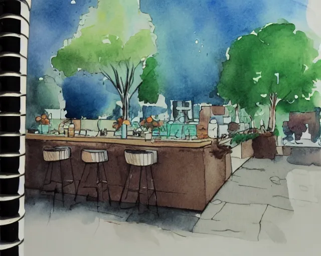 Image similar to a coffee shop smooth light color watercolor pen