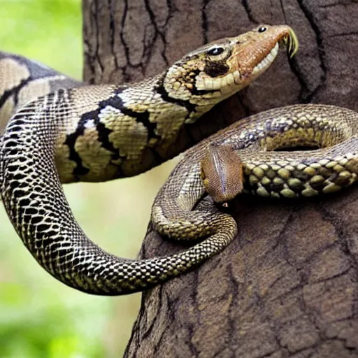 Image similar to boa constrictor and rattlesnake hybrid animal