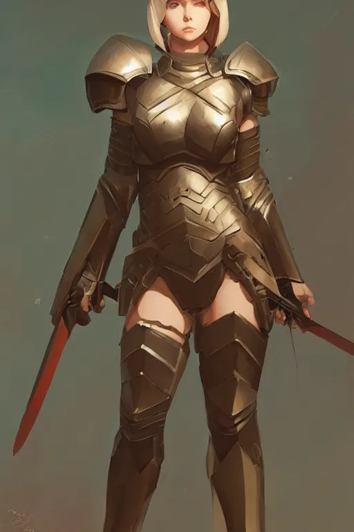 Image similar to Gorgeous armor legionnaire girl by ilya kuvshinov, krenz cushart, Greg Rutkowski, trending on artstation