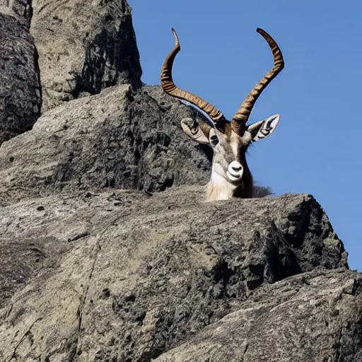 Image similar to swiss mountain peak that looks like a ibex