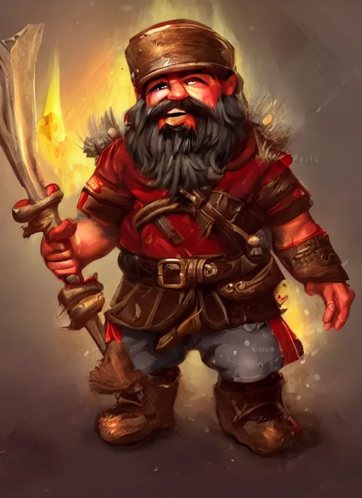 Image similar to communist dwarf with two axes in hands, dungeons and dragons character, fantasy portrayal, digital art, artstation