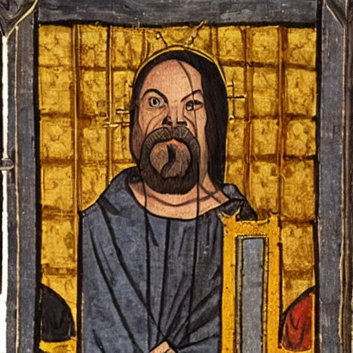 Prompt: dan harmon, medieval painting